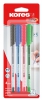 Kuličkové pero Kores K1 Pen F-0,7mm - sada 4 barev