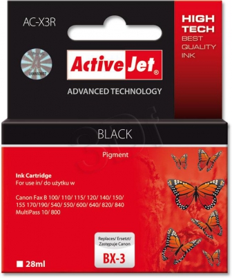 ActiveJet Ink cartridge Canon BX-3 Bk ref. - 28 ml     ACX-3