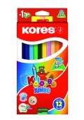 Pastelky Kores trojhranné JUMBO - 12 ks