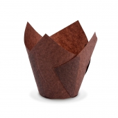 Tulipánový cukrářský košíček hnědý Ø50 x 85 mm, 100 ks