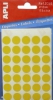 Malé samolepící etikety žluté Apli kulaté, průměr 13mm, 5listů, 175ks