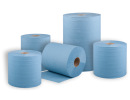 Papírová průmyslová role modrá 3 vrstvá, 1200 útržků, 288 metrů
