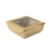 Kraft Salat box s PLA okénkem 650 ml 12 x 12 x 4,5 cm, 150 ks
