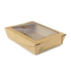 Kraft Salat box s PLA okénkem 1100 ml 18 x 13,5 x 4,5 cm, 150 ks