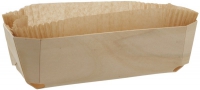 Pečící forma + dřevěná odnosová miska, 245 x 115 x 70 mm, 20 ks
