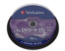 VERBATIM DVD+R(10-pack)DOUBLE LAYER 8X 8.5GB MATT SILVER SURFACE/spindle 