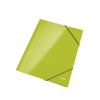 Desky na spisy Leitz WOW, 3chl. + gumička - metalická zelená