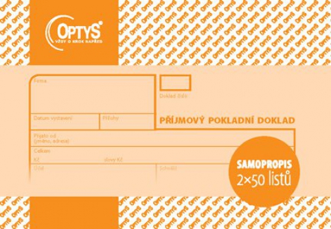Příjmový doklad A6, samopropisovací, 2 x 50 listů