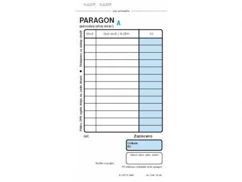 Paragon Optys obchodní 2x50listů, číslovaný nepropis. 1092