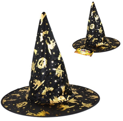 Klobouk čarodějnický - zlatý