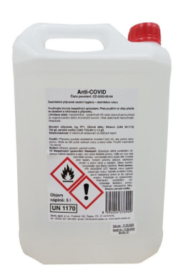 Anti-Covid, dezinfekční roztok na ruce, 5 l