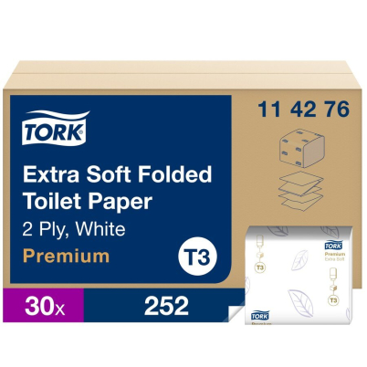 Tork Premium skládaný toaletní papír Extra jemný 2 vrstvý, 252 ks