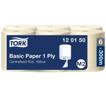 Tork Basic papírová utěrka 1 vrstvá, 300 m, žlutá, 1 ks