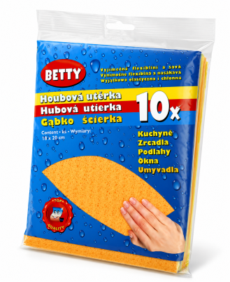 Houbová utěrka BETTY 16 x 18 cm, 10 ks