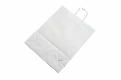 Papírová taška s krouceným uchem bílá 320 × 120 × 410 mm