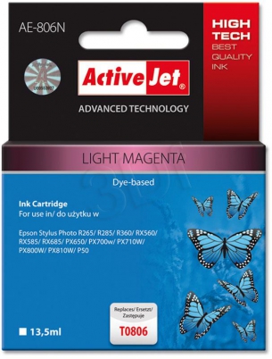 ActiveJet Ink cartridge Eps T0806 R265/R360/RX560 LighMagen - 12 ml     AE-806