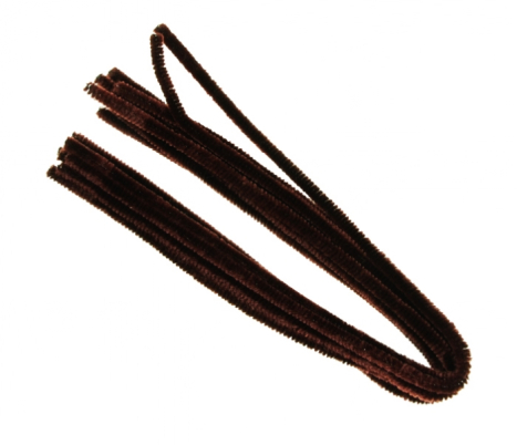 Drátek žinylka 50 x 8mm 10ks - tmavě hnědý