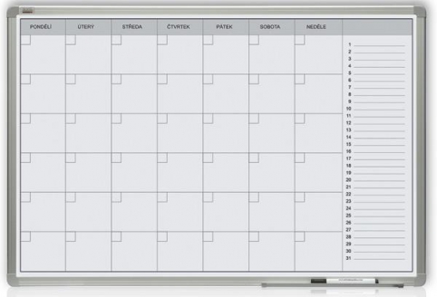 Měsíční plánovací tabule 60x90 - hliníkový rám