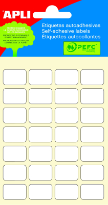 samolepící etikety, malé balení ,12x18,168ks bílé - APLI