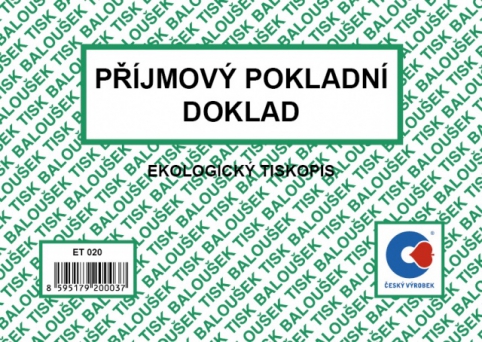 Příjmový pokladní doklad A6 ET020