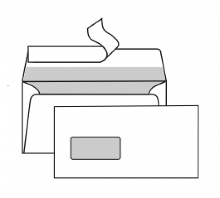 Obálky Elco Box C6/5 (DL) s oknem vlevo, samolepicí s krycí páskou, 200 ks