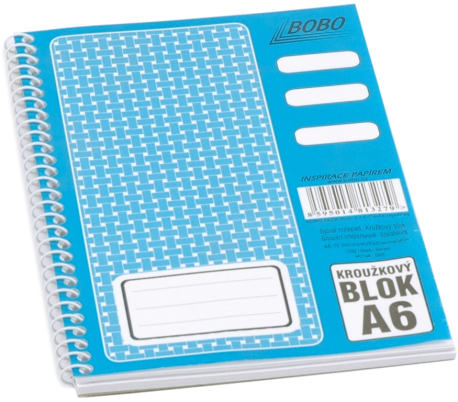 Blok kroužkový boční A6 čistý BOBO