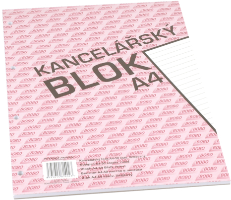Blok lepený A4 linkovaný BOBO 4 dirky