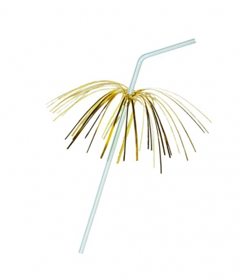 Slámky flexibilní s palmičkou 24 cm, průměr 5 mm, 50 ks