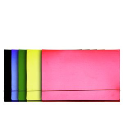 Desky papírové s gumičkou silné, 3 chlopně, černé