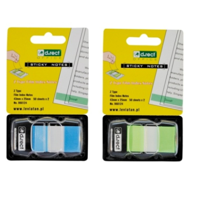 Záložky samolepicí D.RECT 43 x 25 mm, 50 lístků, popisovatelné Záložky samolepicí D.RECT 43 x 25 mm, 50 lístků, popisovatelné