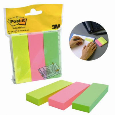Záložky samolepicí Post-it® 671/3 25x76mm 3x100listů Záložky samolepicí Post-it® 671/3 25x76mm 3x100listů