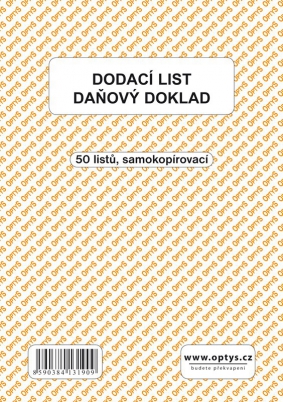 Dodací list A5, samopropisovací, 50 listů